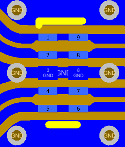 TPD4E02B04-Q1 TPD4E02B04EVM USB Layout.png
